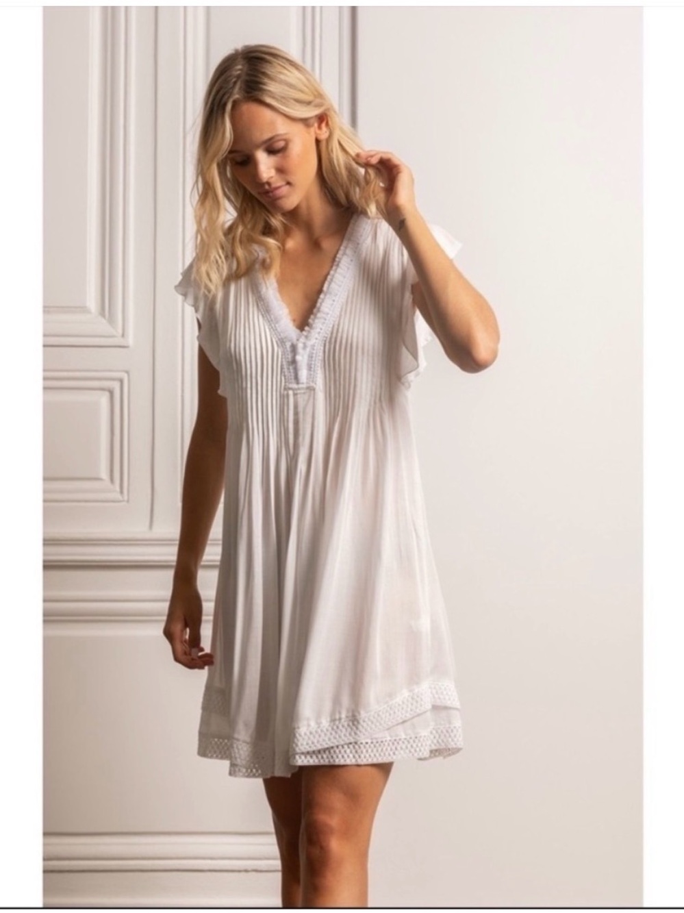 Poupette St Barth Sasha White Dress NWT M